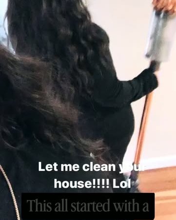 Amy cleaning a client home