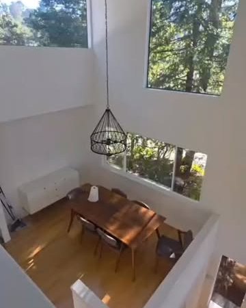 Freshly cleaned open living and dining space