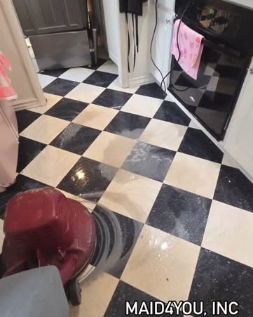 Spotless checkerboard floor